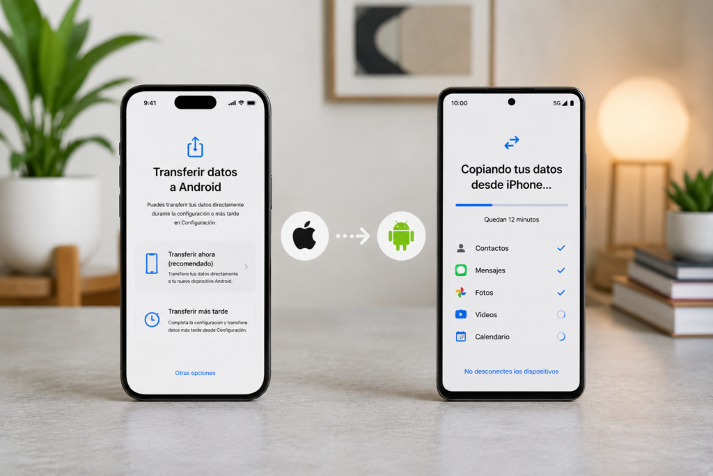 como pasar datos de iphone a android