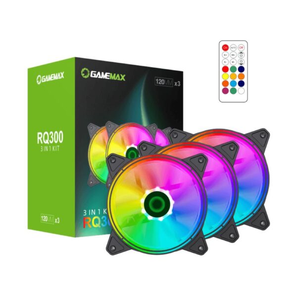 Kit 3 Fans Gamemax 120mm ARGB con Control Remoto para Gabinete (RQ300) - comprar en Córdoba | LobbyX