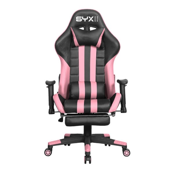 Silla Gamer SYX CH-059 Rosa y Negra con Reposapiés - comprar en Córdoba | LobbyX