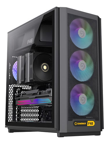Gabinete Gamer Gamemax F46 BK Mid Tower ATX Vidrio Templado 4 Fans ARGB Negro - comprar en Córdoba | LobbyX