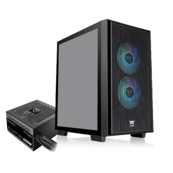 Gabinete Thermaltake Versa H16 TG ARGB Micro-ATX con Fuente Smart BX1 650W 80 Plus Bronze (CA-3Y8-65S1WG-00) - comprar e
