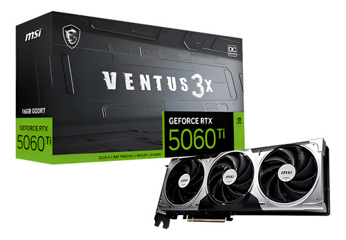Placa de Video MSI GeForce RTX 5060 Ti Ventus 3X OC 16GB GDDR7 (912-V812-078) - comprar en Córdoba | LobbyX
