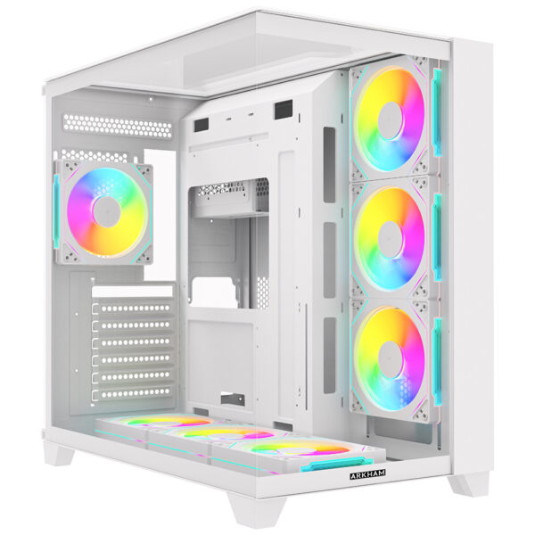 Gabinete Gamer Arkham Minor Mid Tower ATX Vidrio Templado 7 Fans ARGB Blanco - comprar en Córdoba | LobbyX