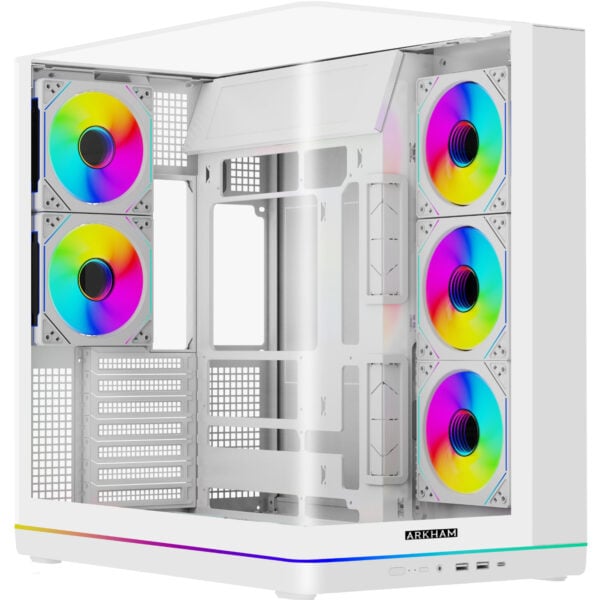 Gabinete Gamer Arkham Boreal ATX Vidrio Curvo 5 Fans ARGB Blanco - comprar en Córdoba | LobbyX