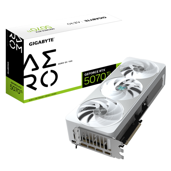 Placa de Video Gigabyte GeForce RTX 5070 Ti Aero OC 16GB GDDR7 Blanca (GV-N507TAERO OC-16GD) - comprar en Córdoba | Lobb