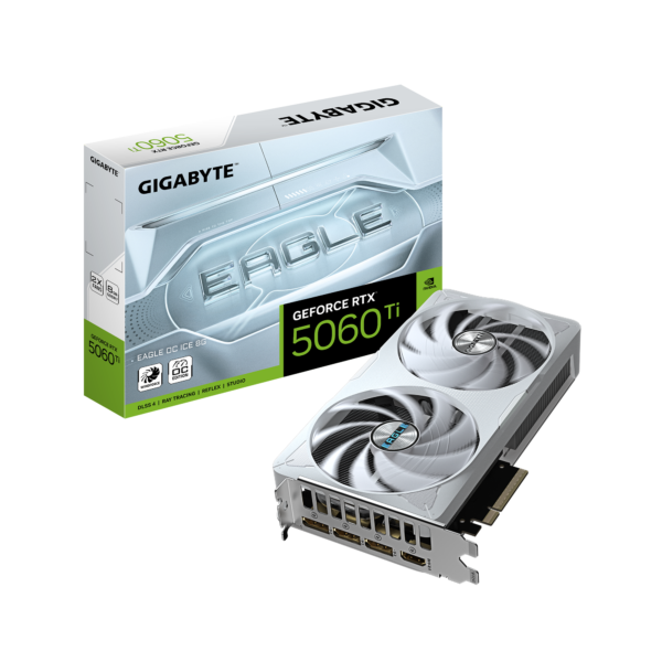 Placa de Video Gigabyte GeForce RTX 5060 Ti Eagle OC ICE 8GB GDDR7 Blanca (GV-N506TEAGLEOC ICE-8GD) - comprar en Córdoba