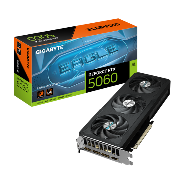 Placa de Video Gigabyte GeForce RTX 5060 Eagle Max OC 8GB GDDR7 (GV-N5060EAGLEMAX OC-8GD) - comprar en Córdoba | LobbyX