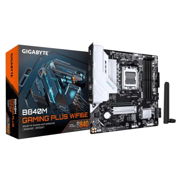 Motherboard Gigabyte B840M GAMING PLUS WIFI6E AM5 DDR5 Micro-ATX (B840M GAMING P WF6E) - comprar en Córdoba | LobbyX