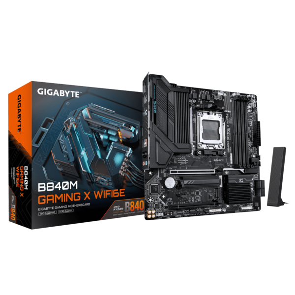 Motherboard Gigabyte B840M GAMING X WIFI6E AM5 DDR5 Micro-ATX - comprar en Córdoba | LobbyX