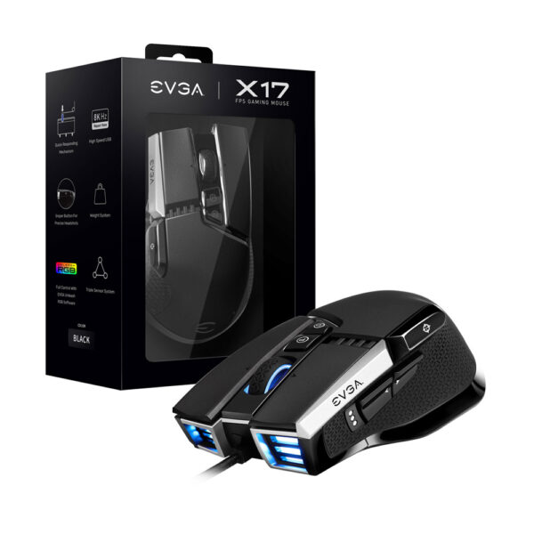 Mouse Gamer EVGA X17 16.000 DPI RGB Negro (903-W1-17BK-KR) - comprar en Córdoba | LobbyX