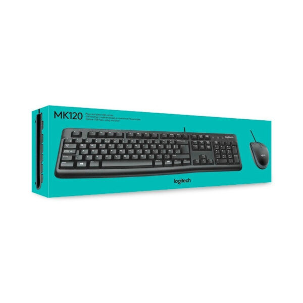 Combo Teclado y Mouse Logitech MK120 USB Negro Español Latino (920-004428) - comprar en Córdoba | LobbyX