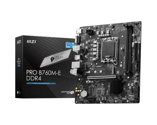 Motherboard MSI PRO B760M-E DDR4 LGA1700 Micro-ATX (911-7D48-049/061) - comprar en Córdoba | LobbyX
