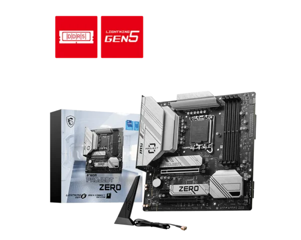 Motherboard MSI B760M PROJECT ZERO DDR5 LGA1700 Micro-ATX (911-7E14-007) - comprar en Córdoba | LobbyX