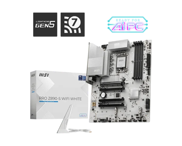 Motherboard MSI PRO Z890-S WIFI WHITE LGA1851 DDR5 ATX (911-7E54-003) - comprar en Córdoba | LobbyX