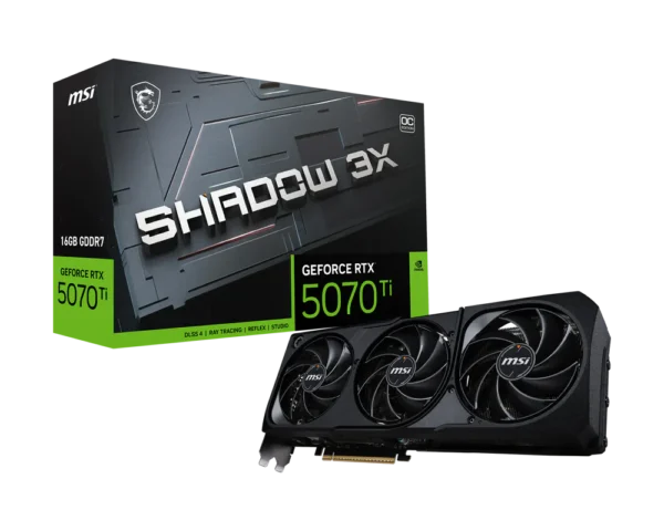 Placa de Video MSI GeForce RTX 5070 Ti Shadow 3X OC 16GB GDDR7 (912-V531-465) - comprar en Córdoba | LobbyX