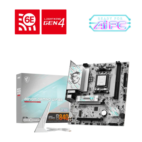 Motherboard MSI B840M GAMING WIFI6E AM5 DDR5 Micro-ATX (911-7E76-001) - comprar en Córdoba | LobbyX