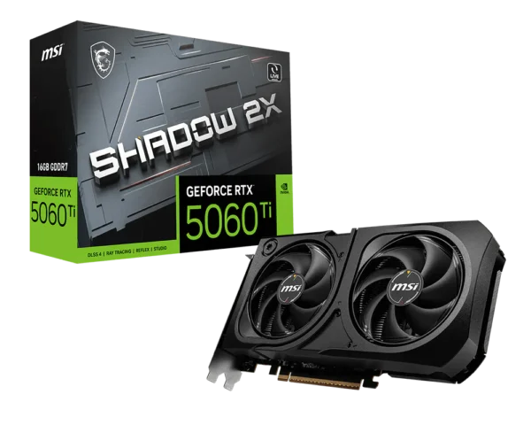 Placa de Video MSI GeForce RTX 5060 Ti Shadow 2X Plus 16GB GDDR7 (912-V535-218) - comprar en Córdoba | LobbyX