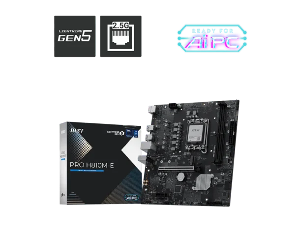 Motherboard MSI PRO H810M-E LGA1851 DDR5 Micro-ATX (911-7E72-002) - comprar en Córdoba | LobbyX