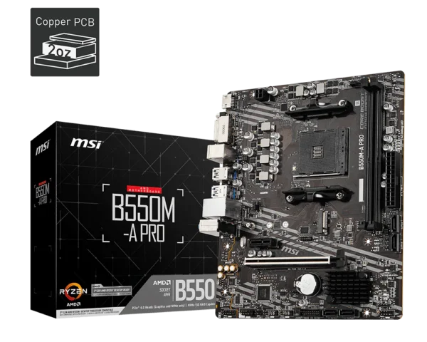 Motherboard MSI B550M-A PRO AM4 DDR4 Micro-ATX (911-7C96-043) - comprar en Córdoba | LobbyX